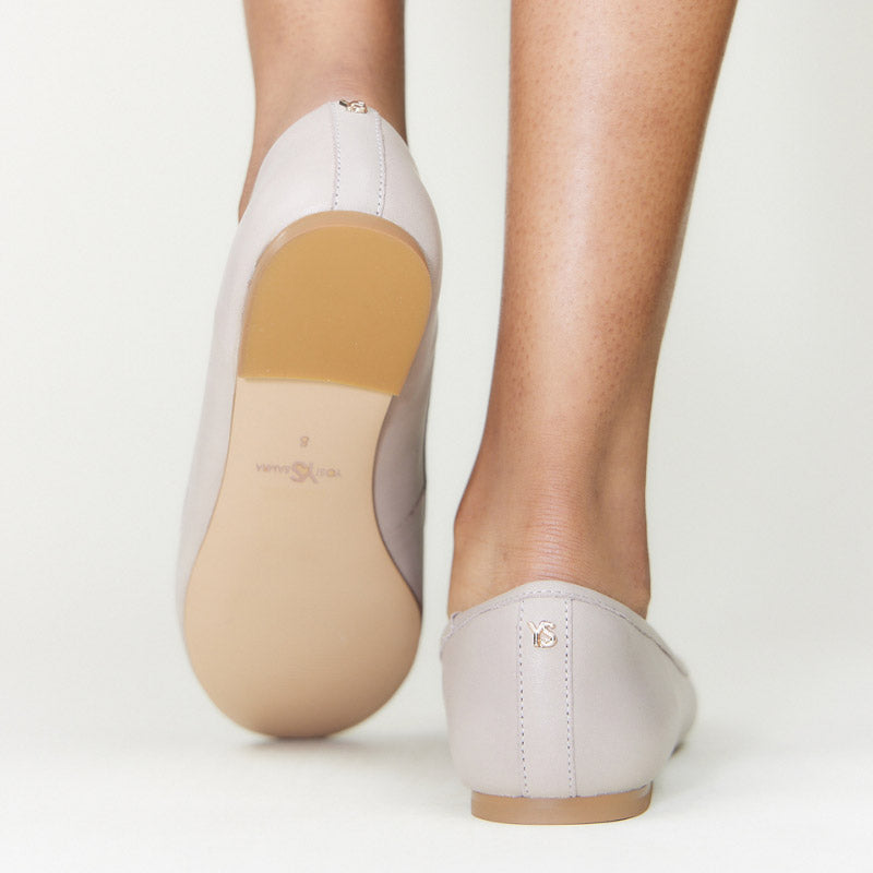 Sadie Ballet Flat In Taupe Nappa Leather