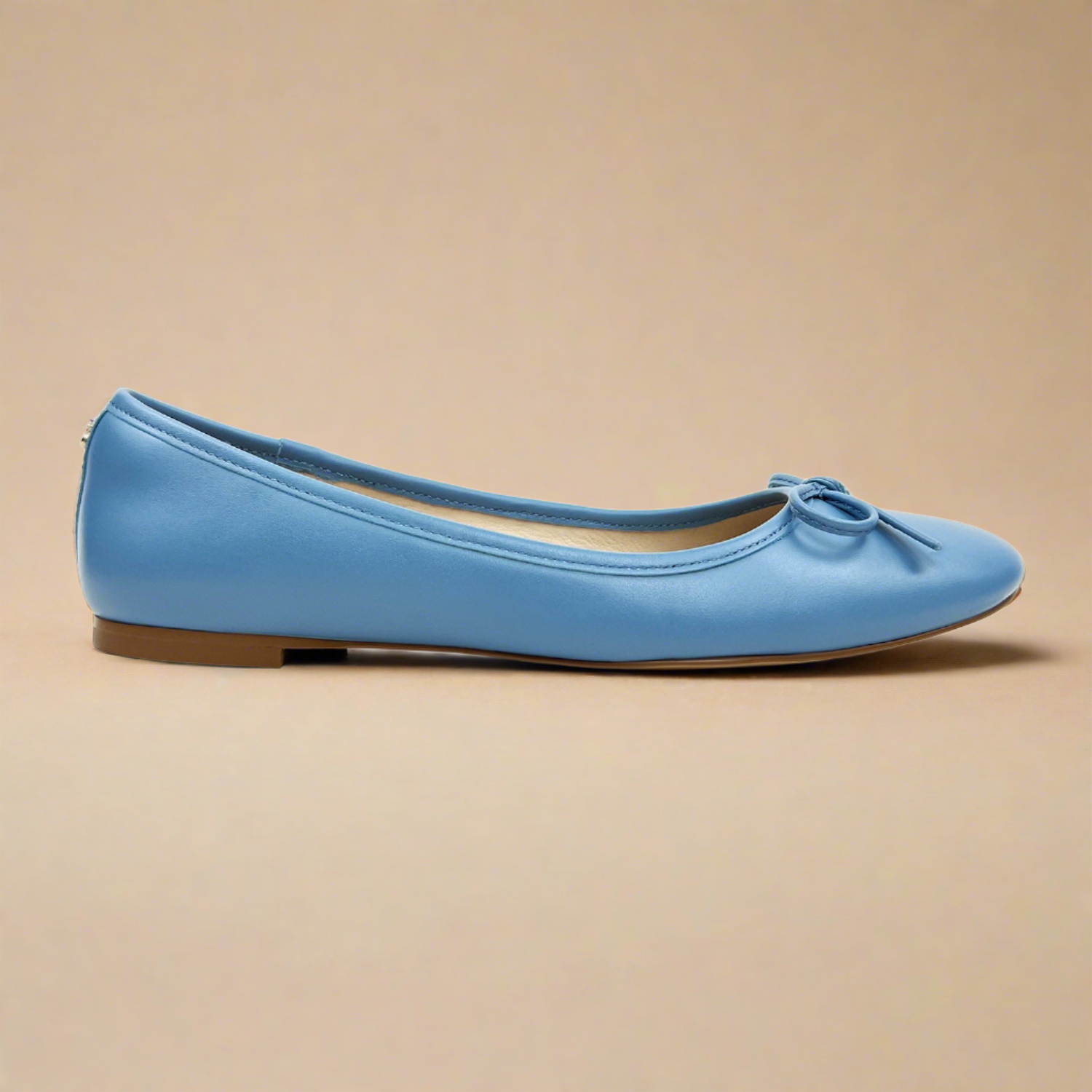 Sadie Ballet Flat In Aqua Nappa Leather