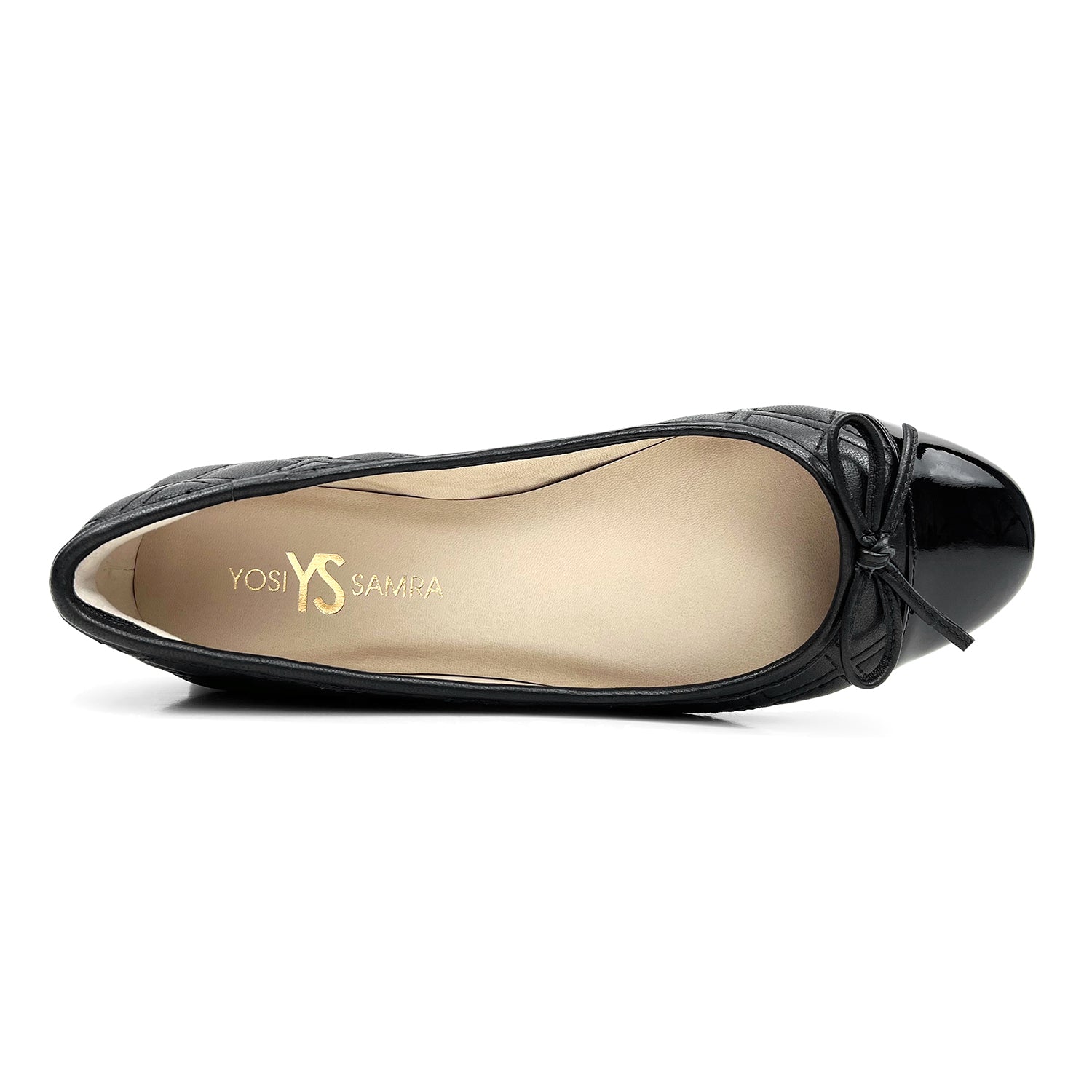 Sadie Quilted Ballet Flat In Black Leather