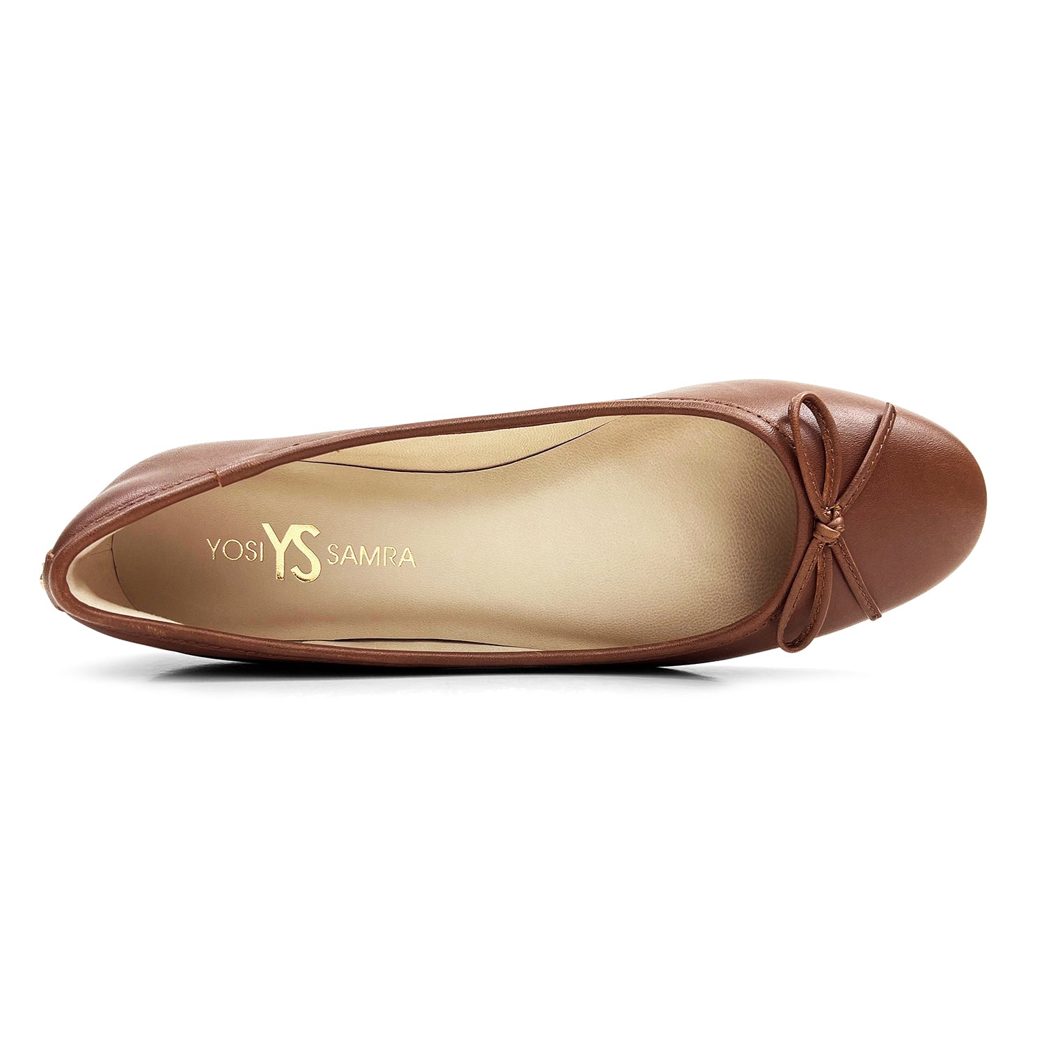 Sadie Ballet Flat In Brown Nappa Leather