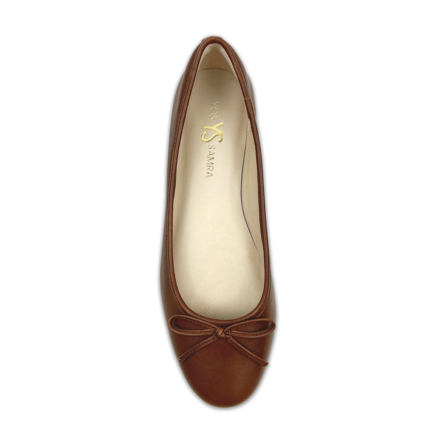 Sadie Ballet Flat In Brown Nappa Leather