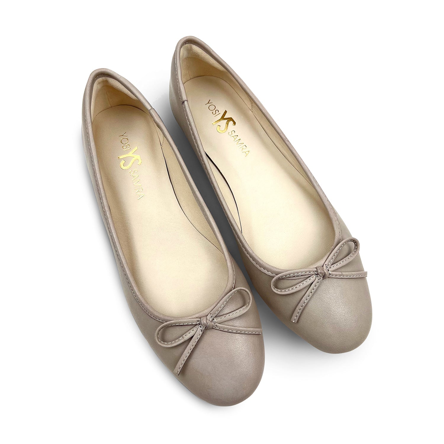 Sadie Ballet Flat In Taupe Nappa Leather