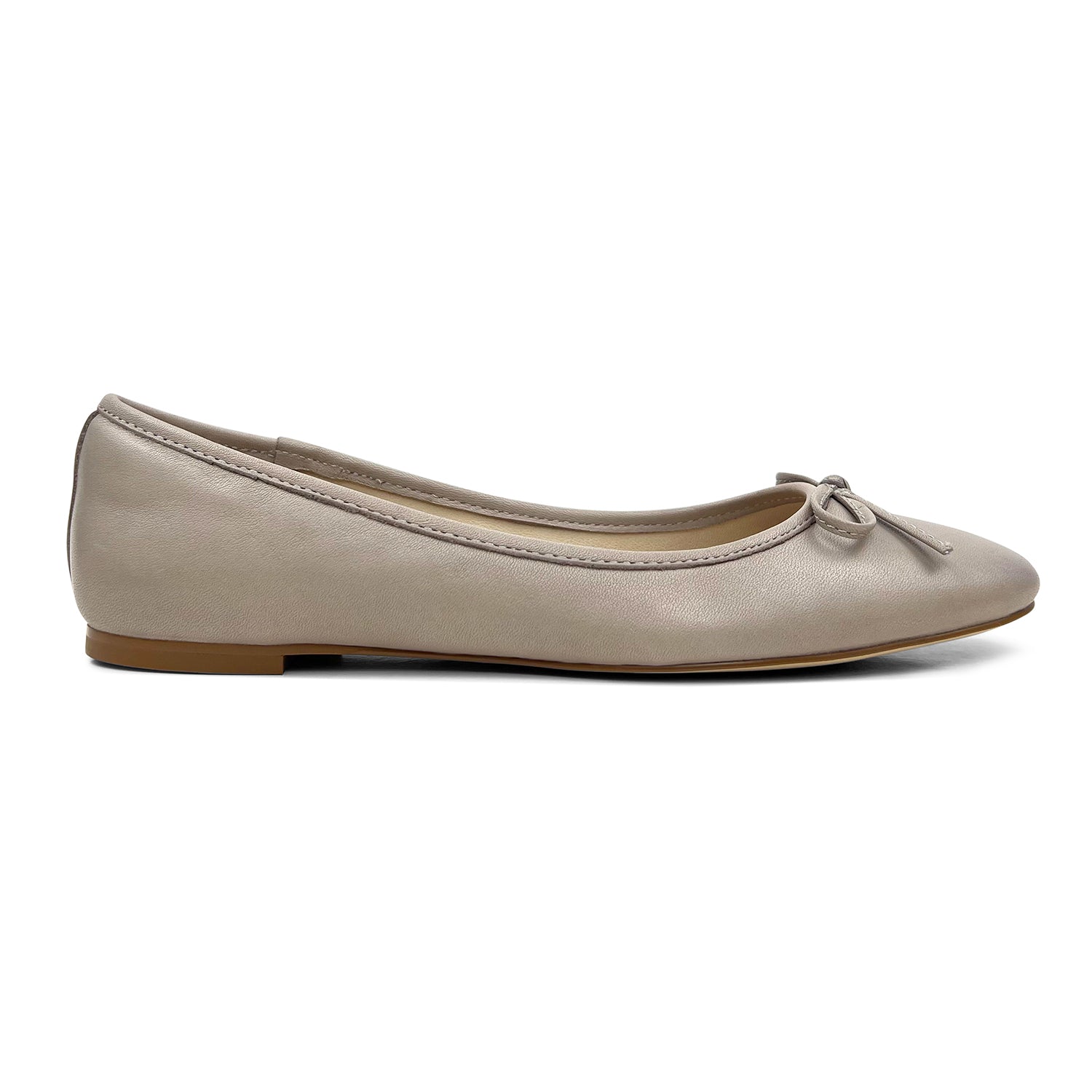 Sadie Ballet Flat In Taupe Nappa Leather