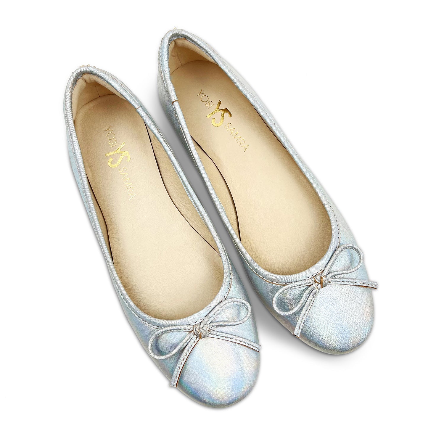 Sadie Ballet Flat In Iridescent Leather