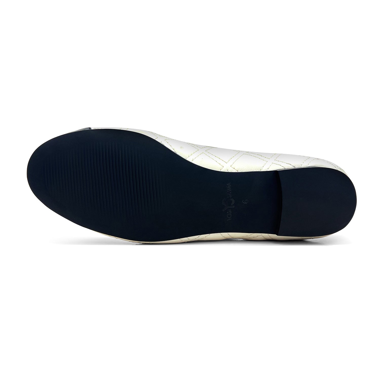 Sadie Quilted Ballet Flat In Bone Leather