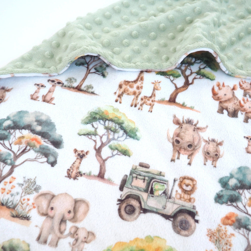 Minky Baby Blanket Safari Adventure