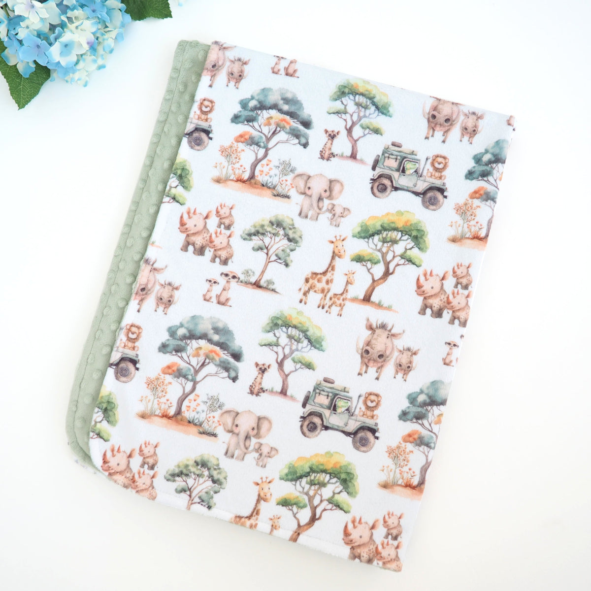 Minky Baby Blanket Safari Adventure