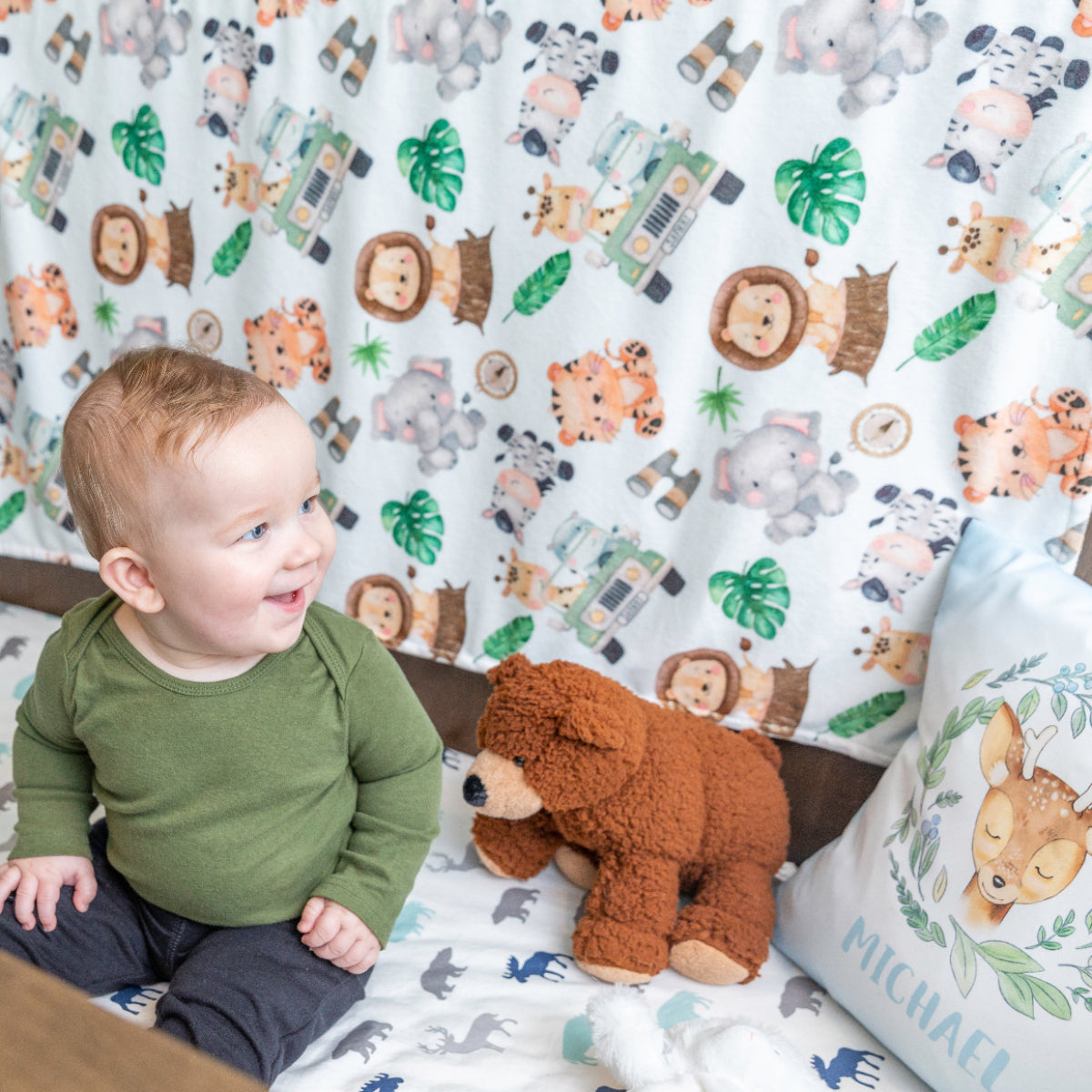 Premium Baby & Toddler Minky Blanket - Safari