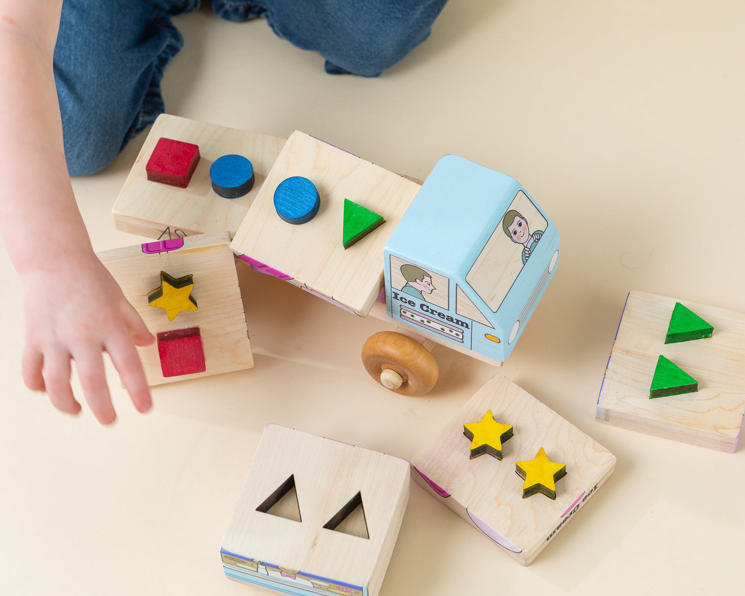 Stackable Puzzle Truck - Ice Cream Truck | Made In The Canada | Printed With Non-toxic Ink In The Usa 🇺🇸
