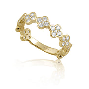 Dainty Cz Gracie Clover Ring