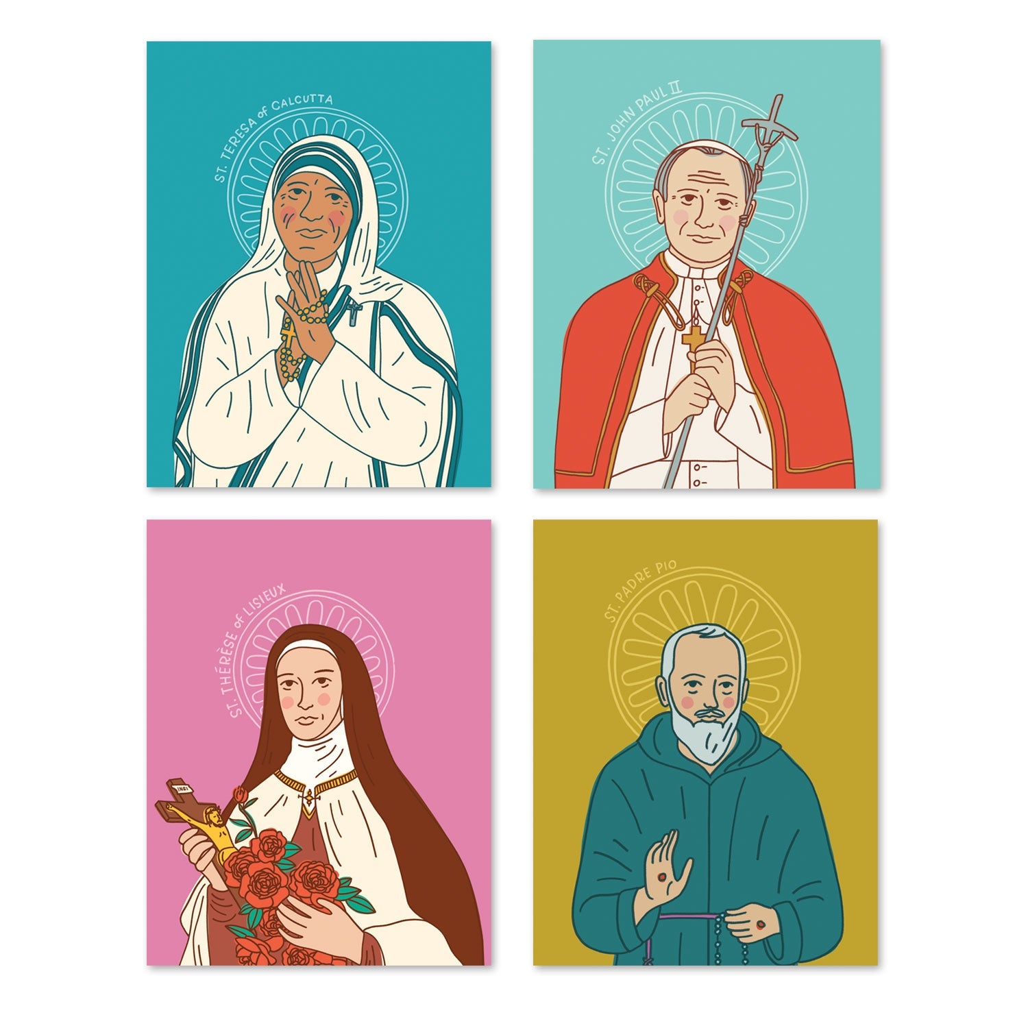 Modern Saints Greeting Cards (set Of 8)