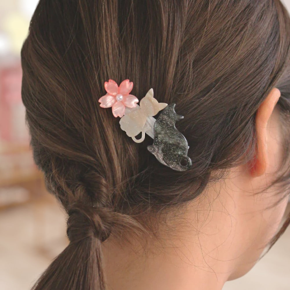 Sakura And Neko Hairclip