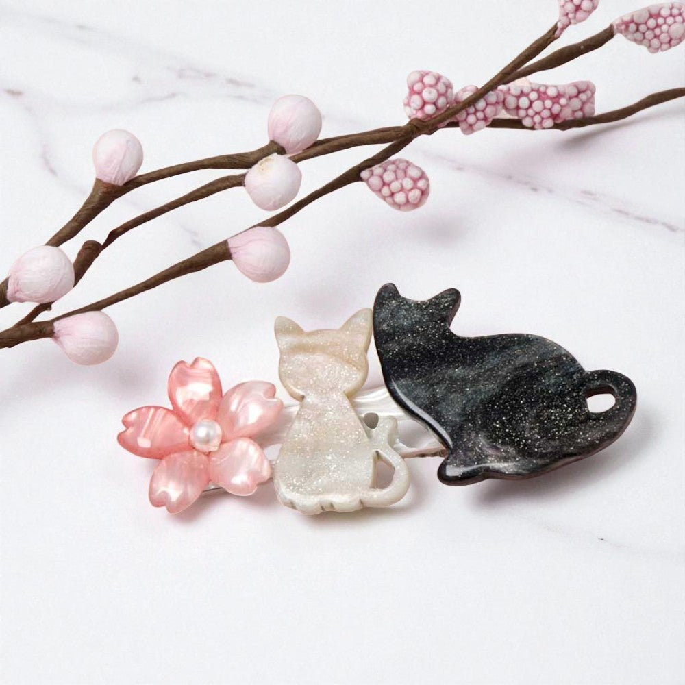Sakura And Neko Hairclip