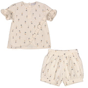 Sally | Tulip Print Waffle Shorts Set (2)
