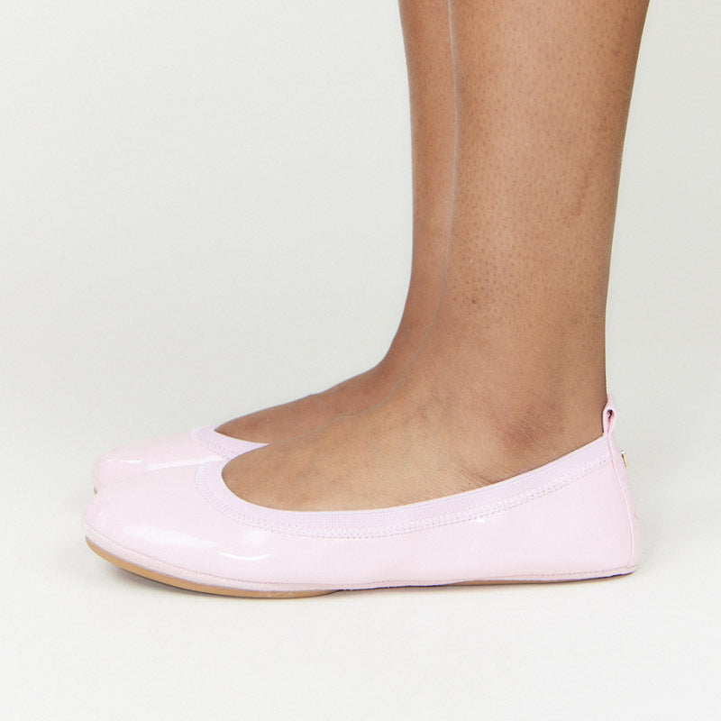 Samara Foldable Ballet Flat In Blush Patent Leather