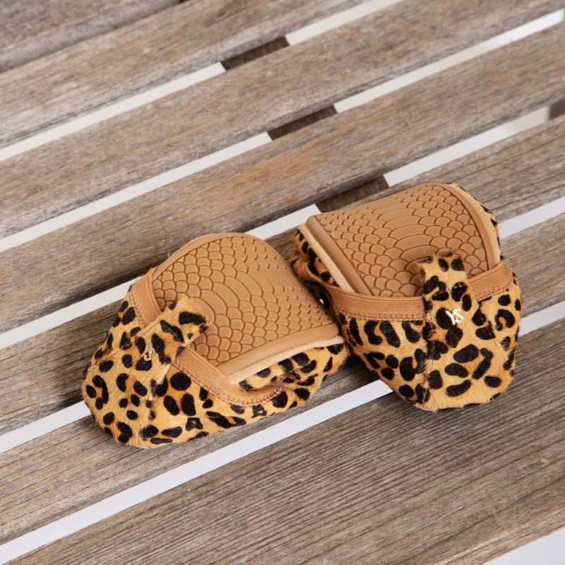 Samara Foldable Ballet Flat In Classic Leopard Calf Hair