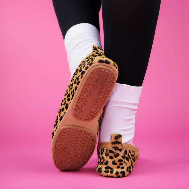 Samara Foldable Ballet Flat In Classic Leopard Calf Hair