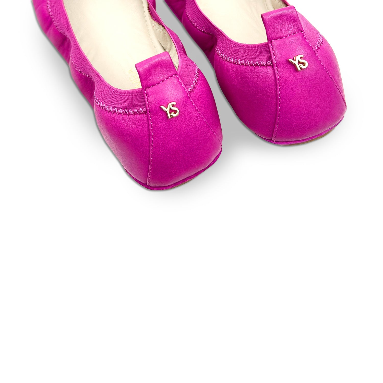 Samara Foldable Ballet Flat In Hibiscus Leather