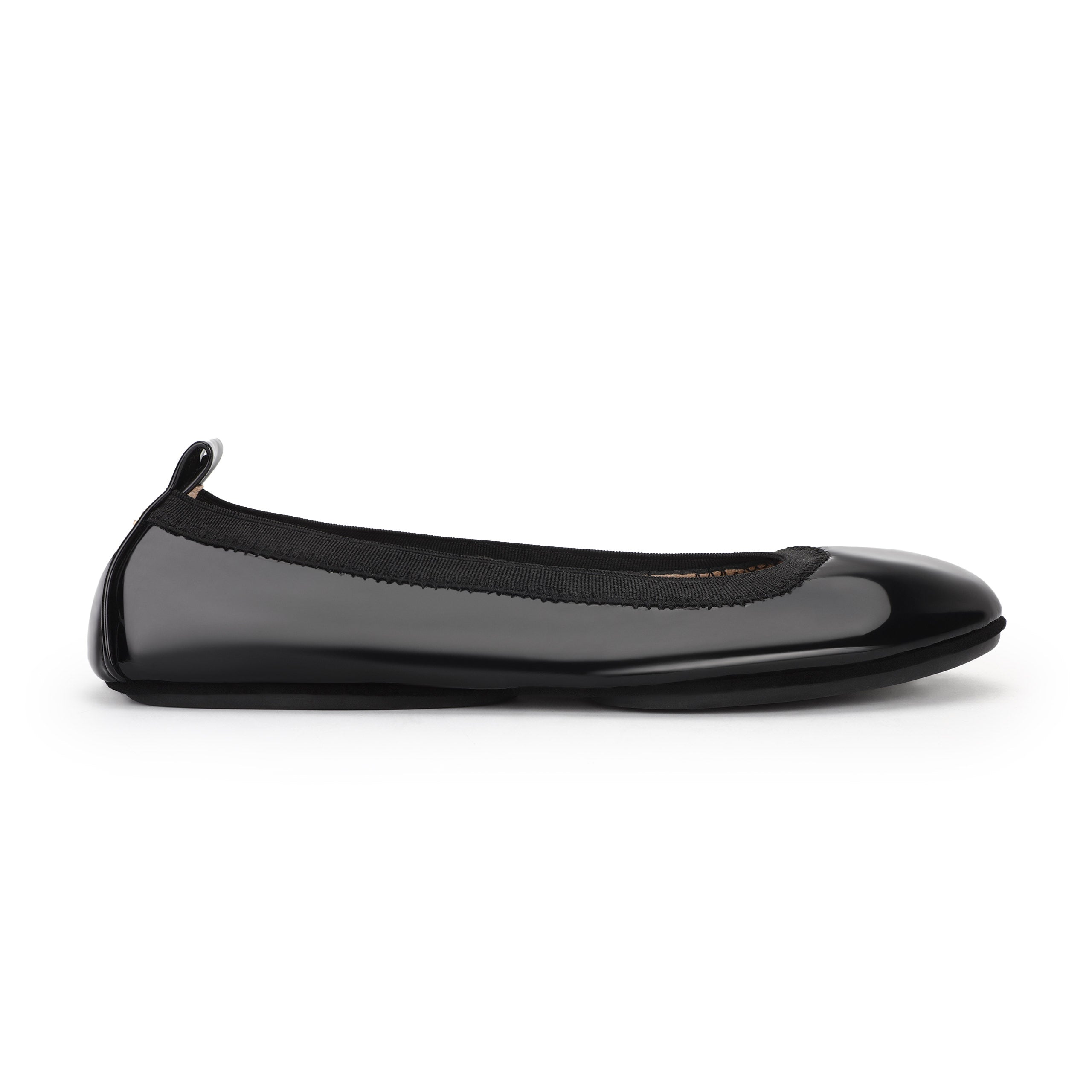 Samara Foldable Ballet Flat In Black Patent Leather