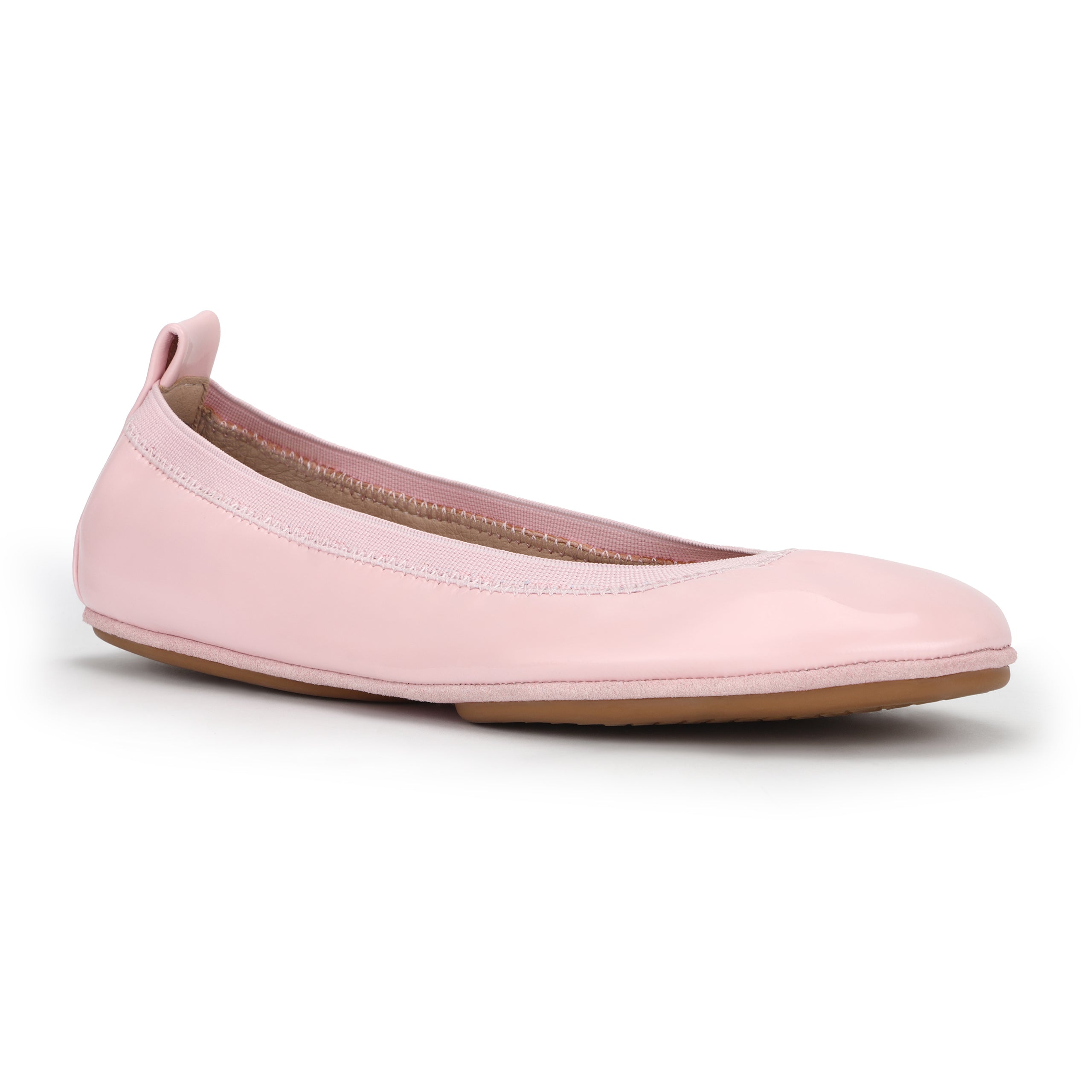 Samara Foldable Ballet Flat In Blush Patent Leather