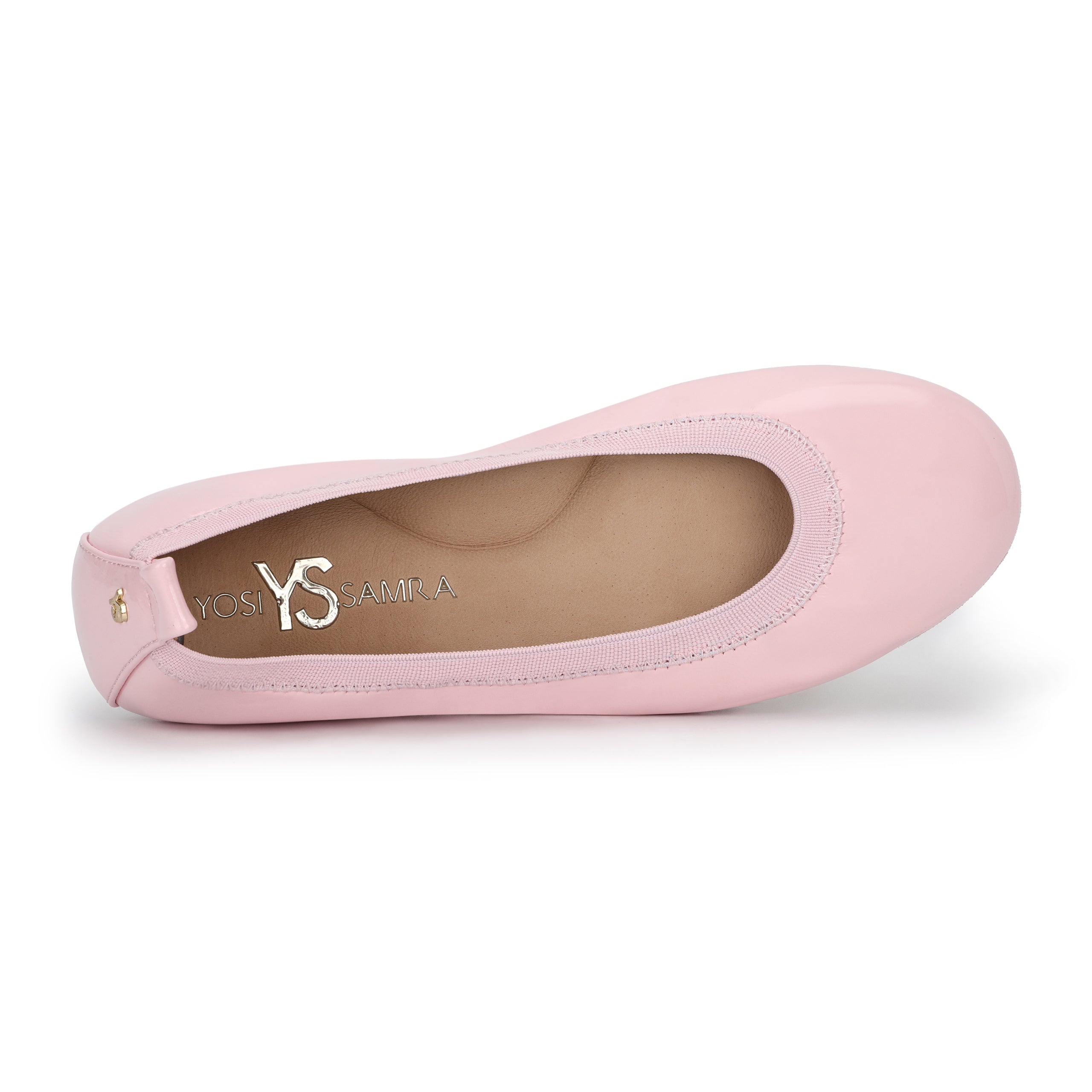 Samara Foldable Ballet Flat In Blush Patent Leather