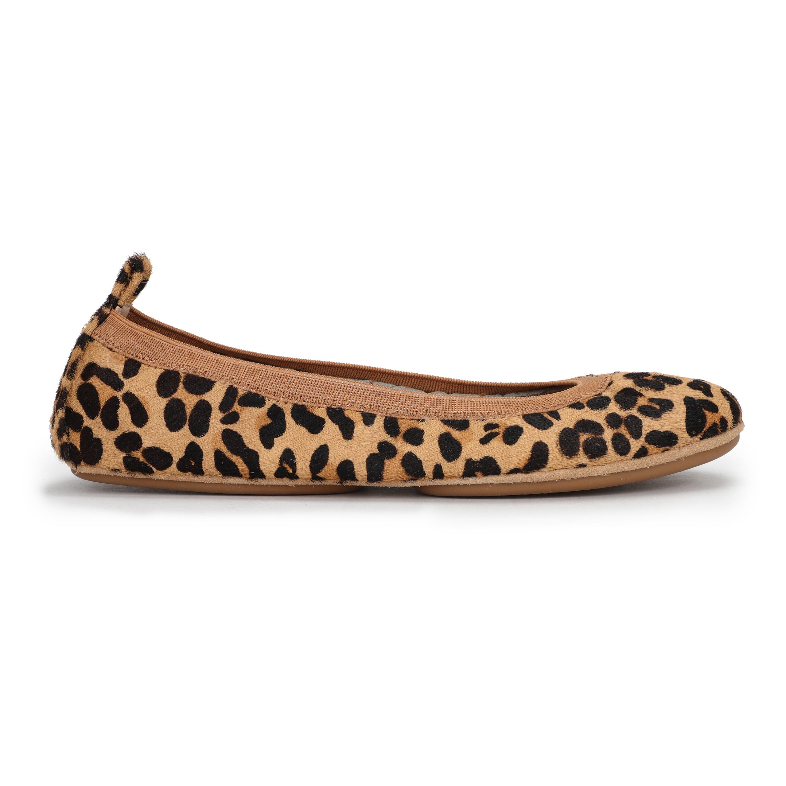 Samara Foldable Ballet Flat In Classic Leopard Calf Hair