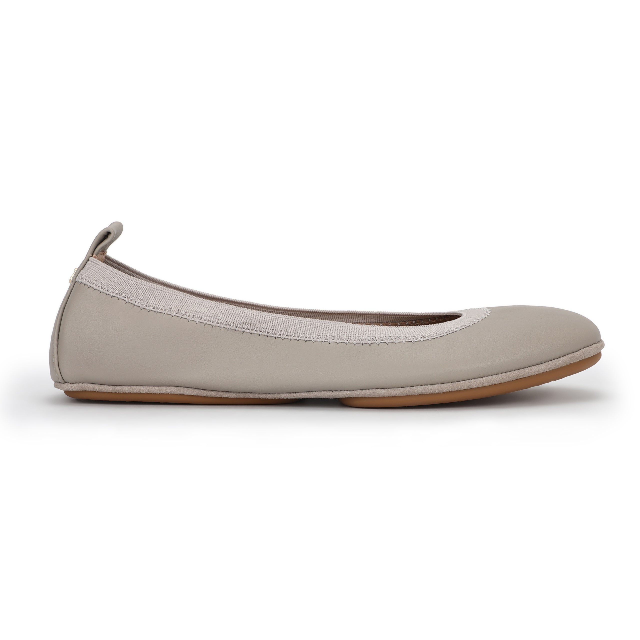 Samara Foldable Ballet Flat In Simply Taupe Leather