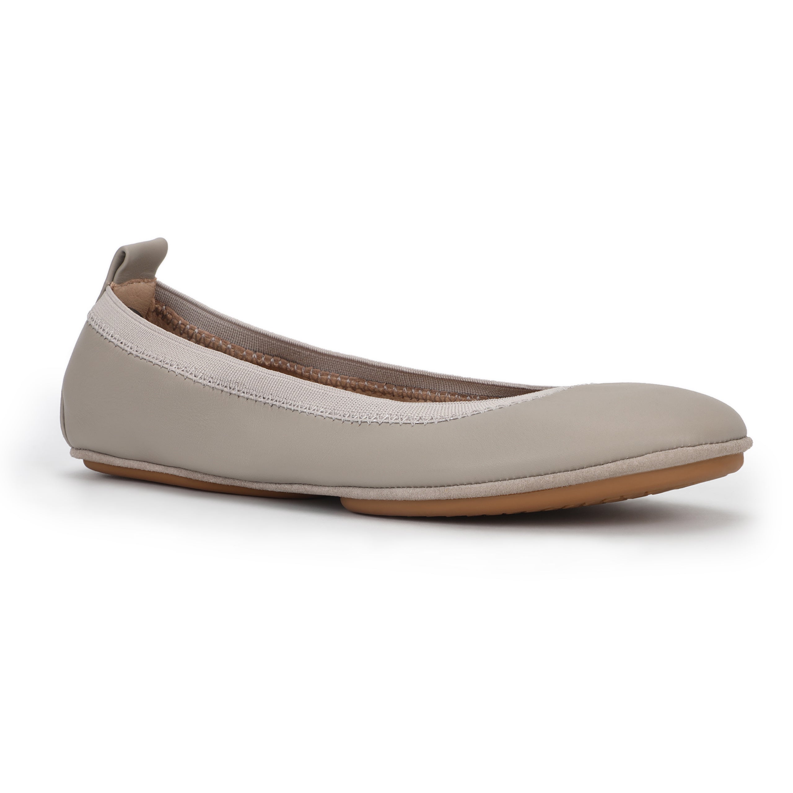 Samara Foldable Ballet Flat In Simply Taupe Leather