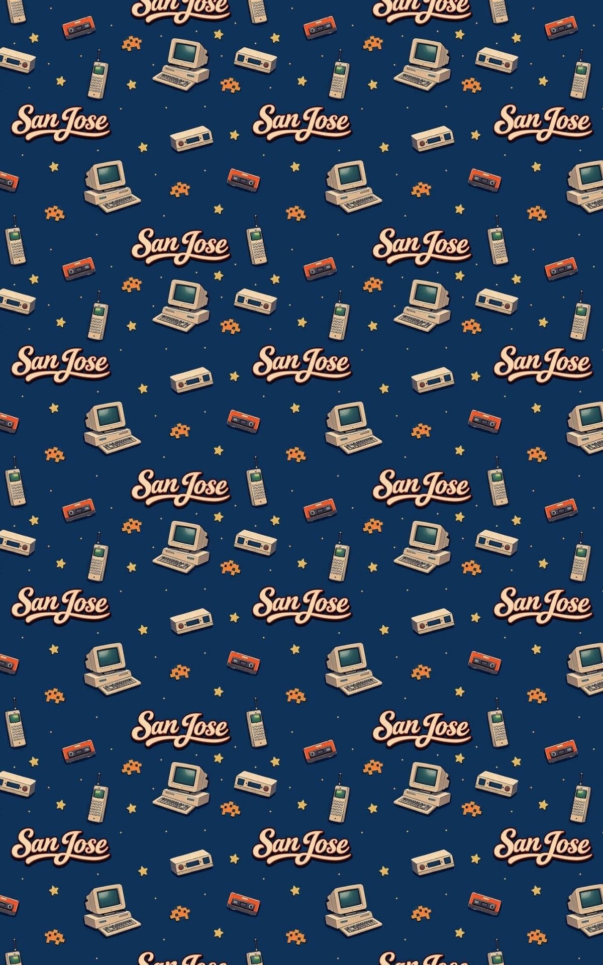 San Jose Silicon Retro Wrapping Paper