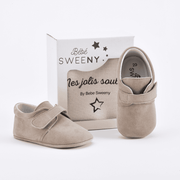 Boys Beige Suede Leather Pre-walker Shoes