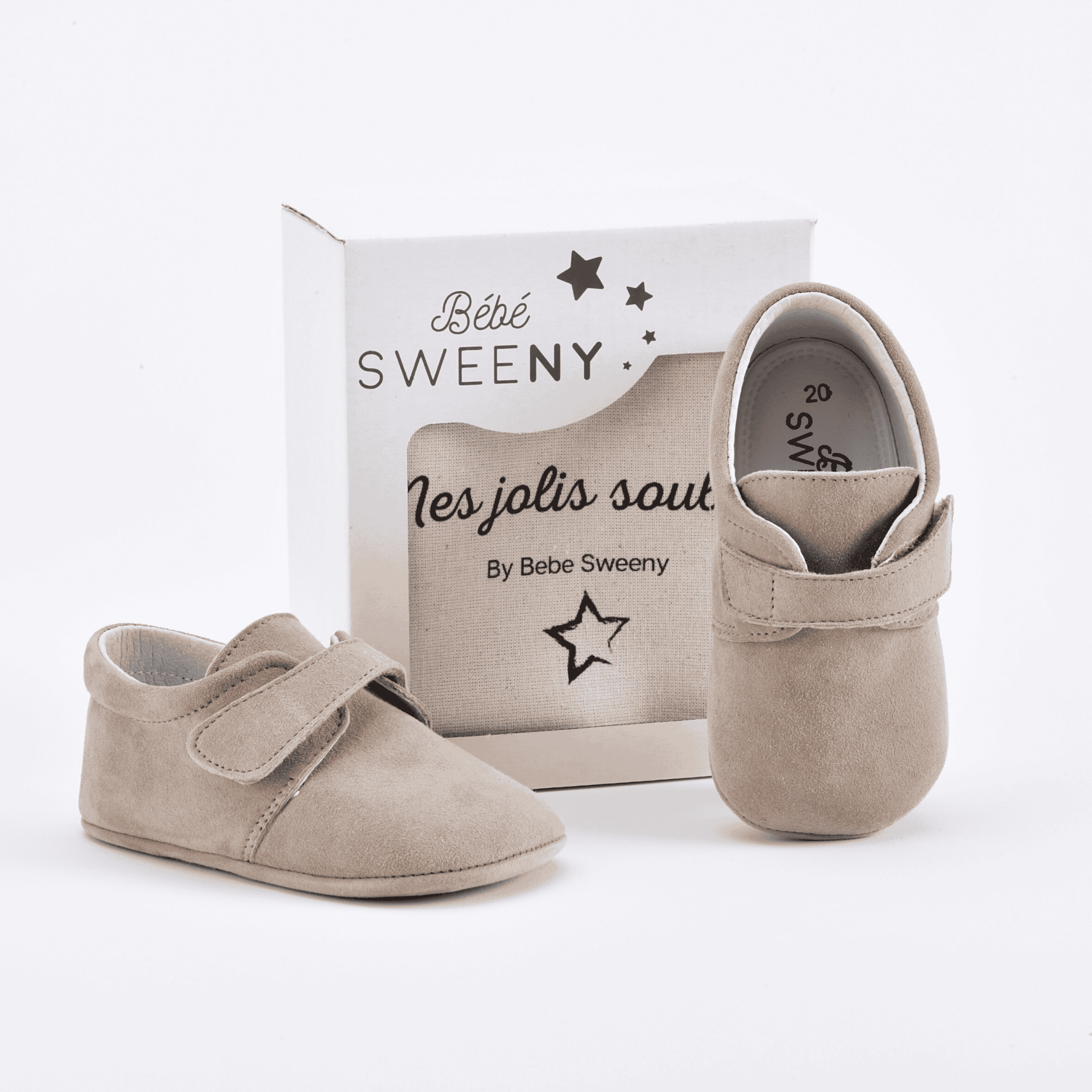 Boys Beige Suede Leather Pre-walker Shoes