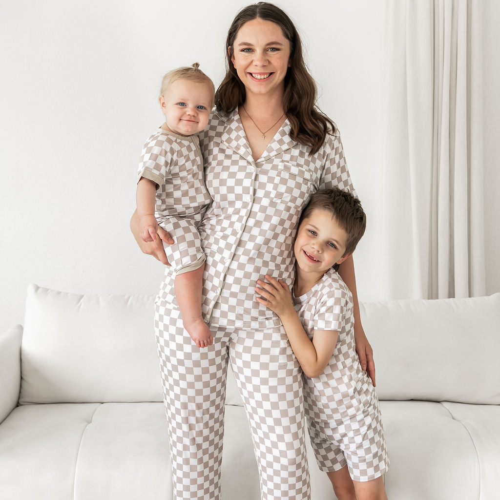 Button-up Luxe Short Sleeve Adult Pajamas