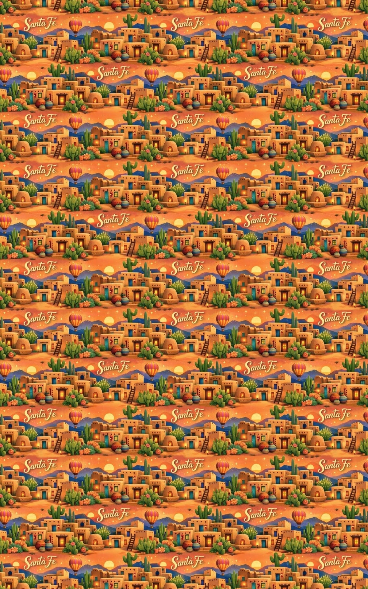 Santa Fe Adobe Sunset Wrapping Paper
