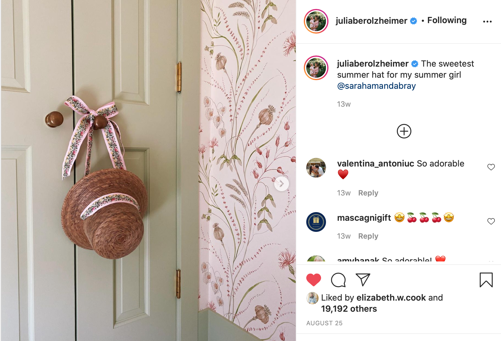 Palmetto Little Girl’s Hat - Long French Blue Grosgrain Ribbon