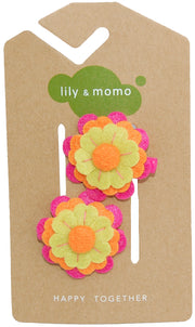 Sassy Flower Kids Handmade Hair Clip - Sunset