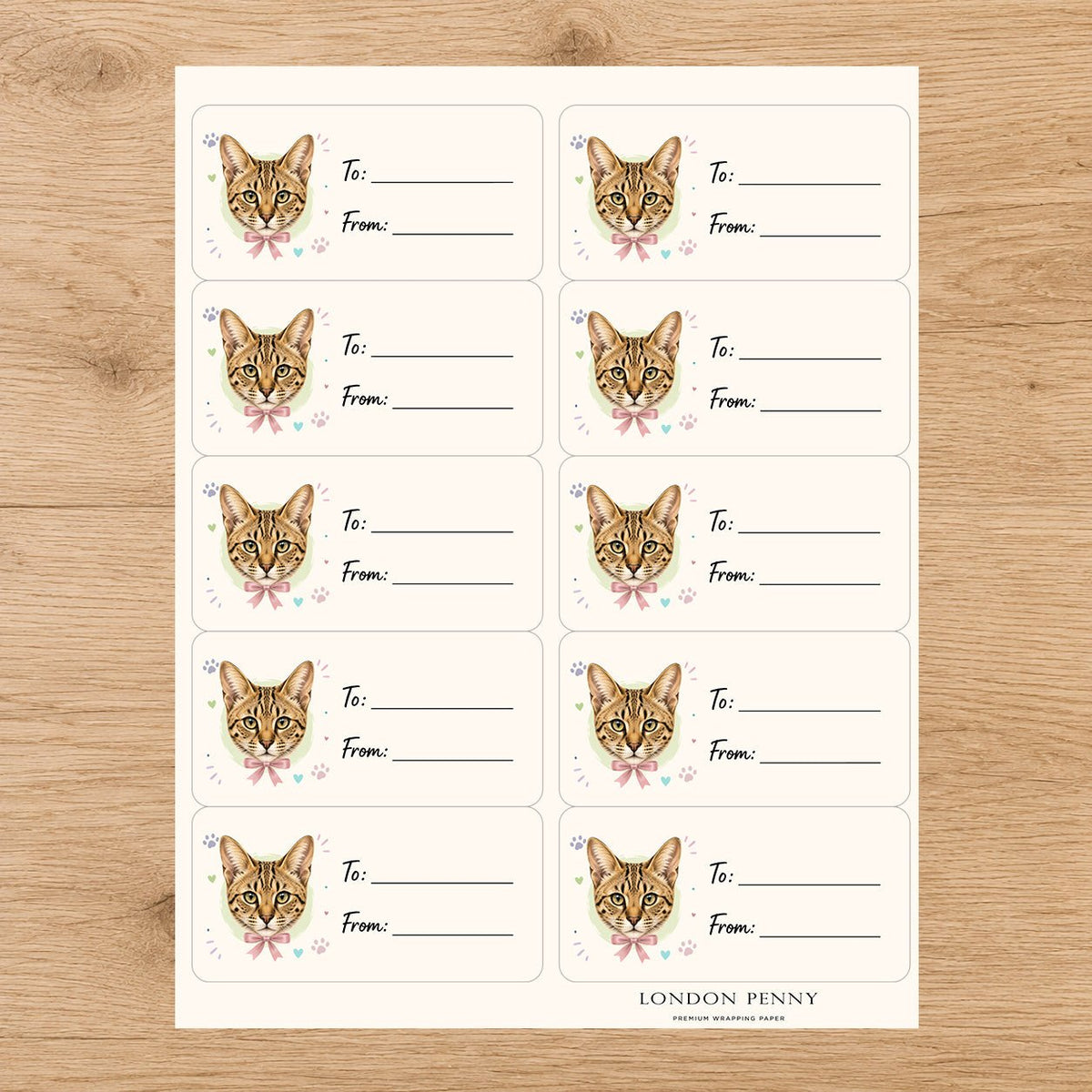 Savannah Purrfectly Yours Gift Tag Sticker Sheet