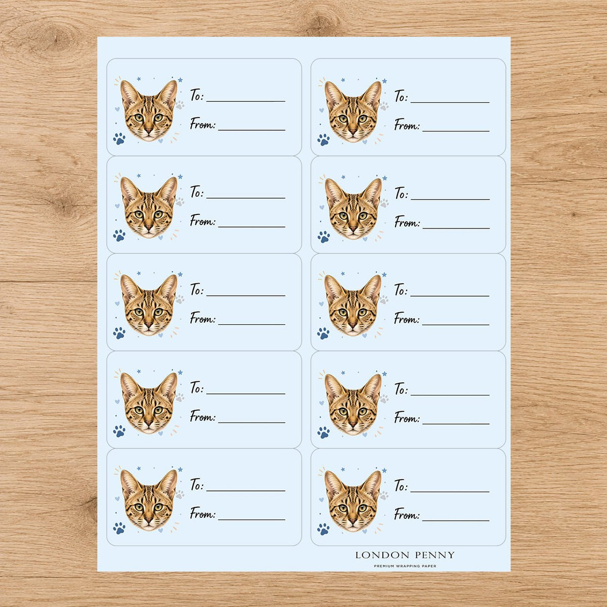 Savannah Pawprint Wishes Gift Tag Sticker Sheet