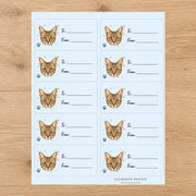 Savannah Pawprint Wishes Gift Tag Sticker Sheet