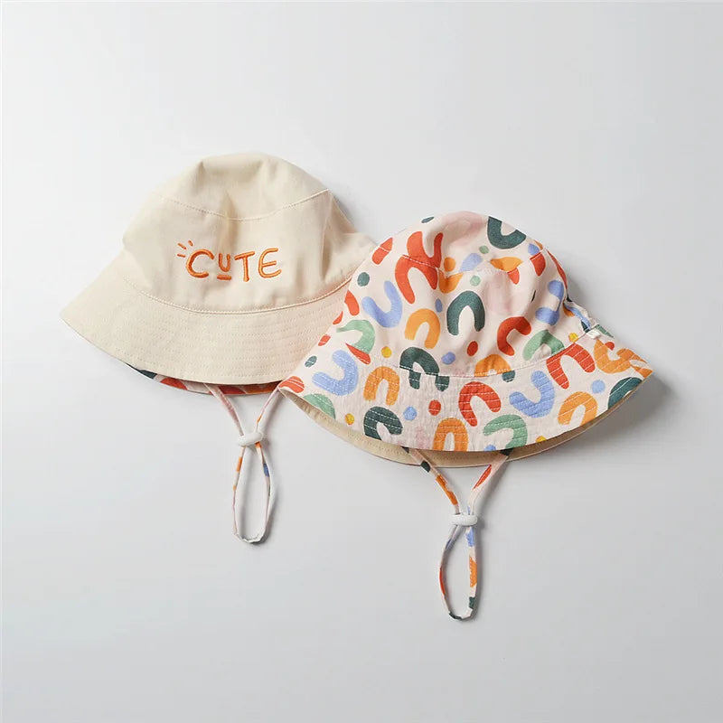 Embroidered Double Sided Baby Bucket Hat For Children