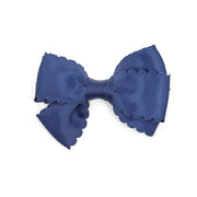 Grosgrain Scalloped Bow Hair Clip (navy)