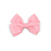 Grosgrain Scalloped Bow Hair Clip (pink)