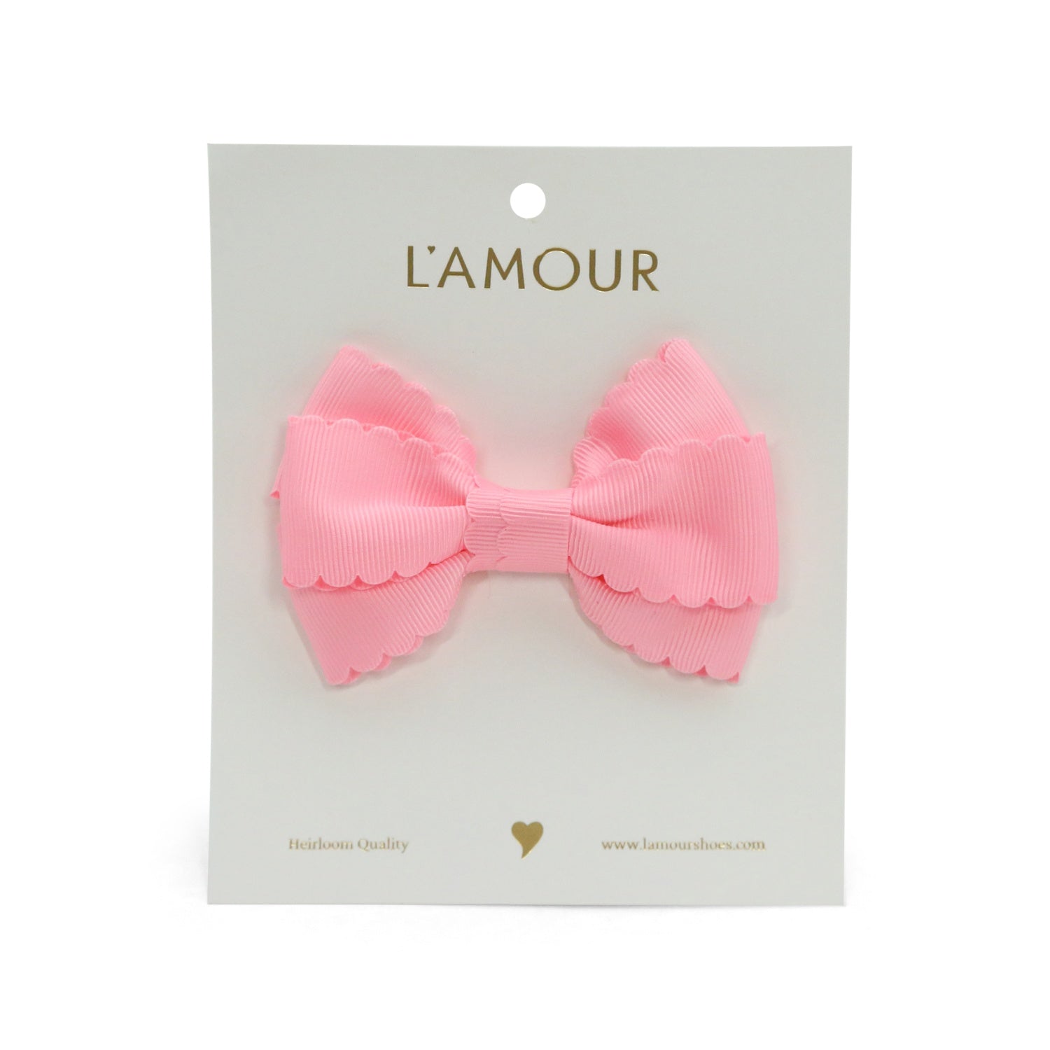 Grosgrain Scalloped Bow Hair Clip (pink)