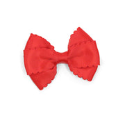 Grosgrain Scalloped Bow Hair Clip (red)