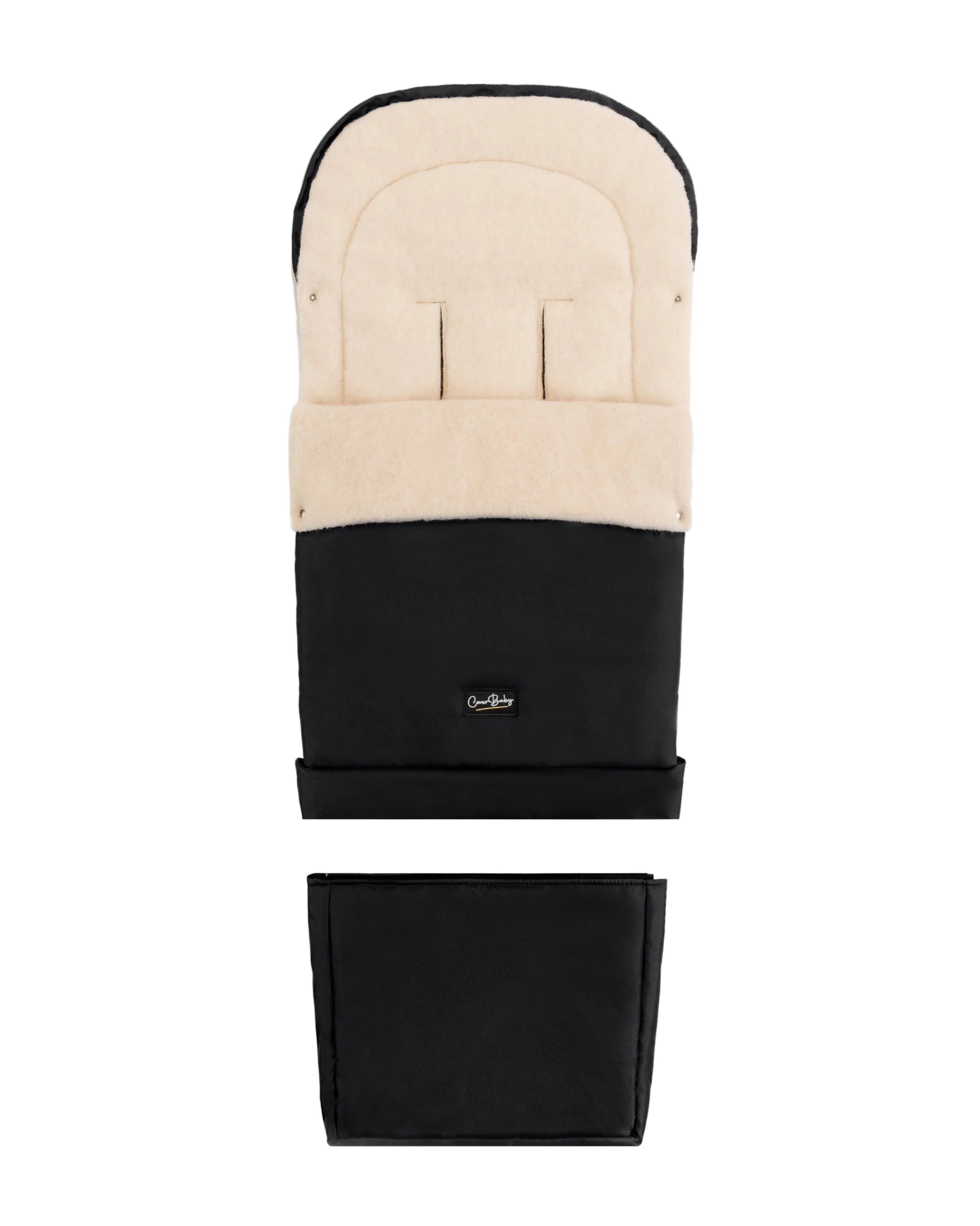 Black Organic Wool Adjustable Footmuff
