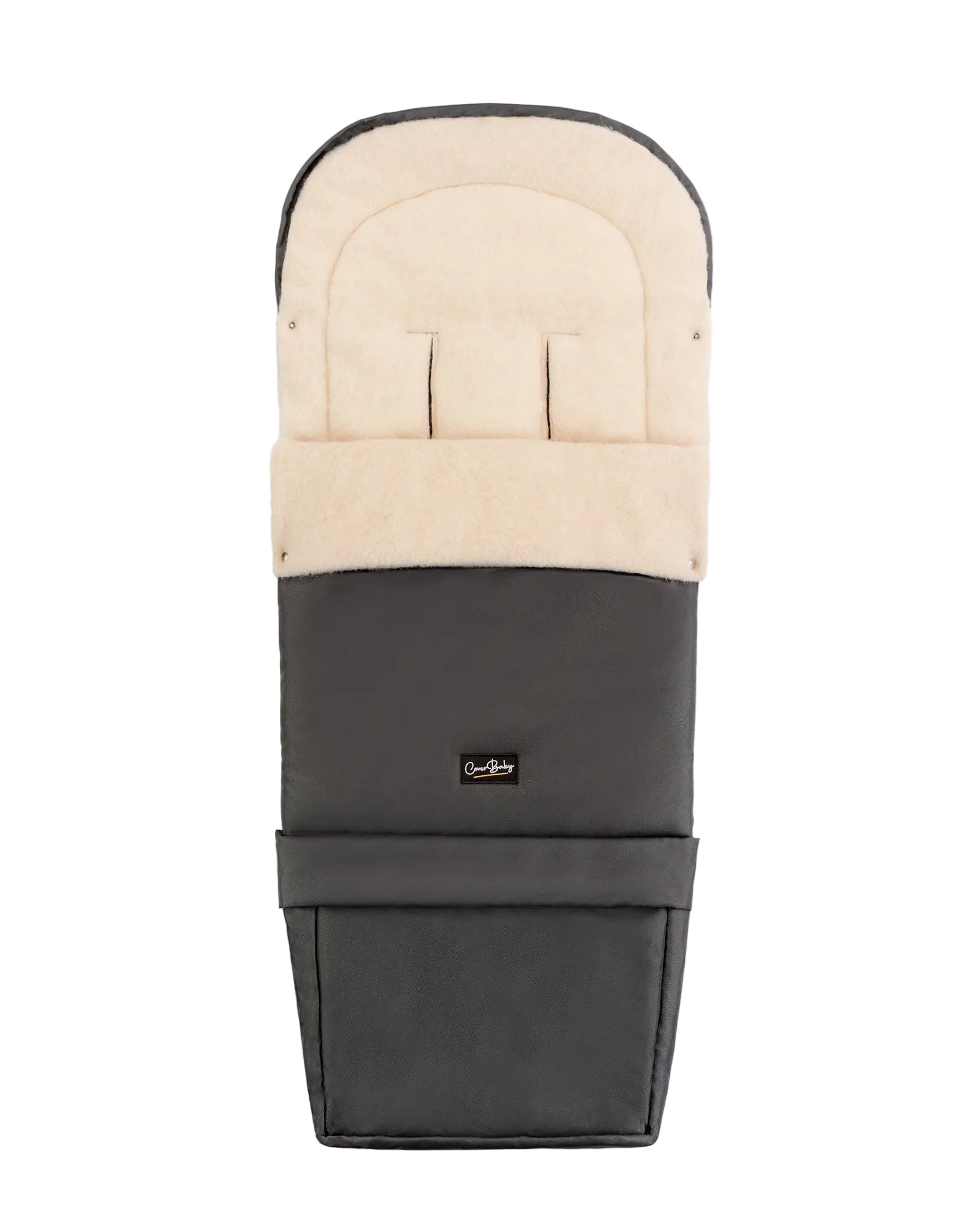 Black Graphite Organic Wool Adjustable Footmuff