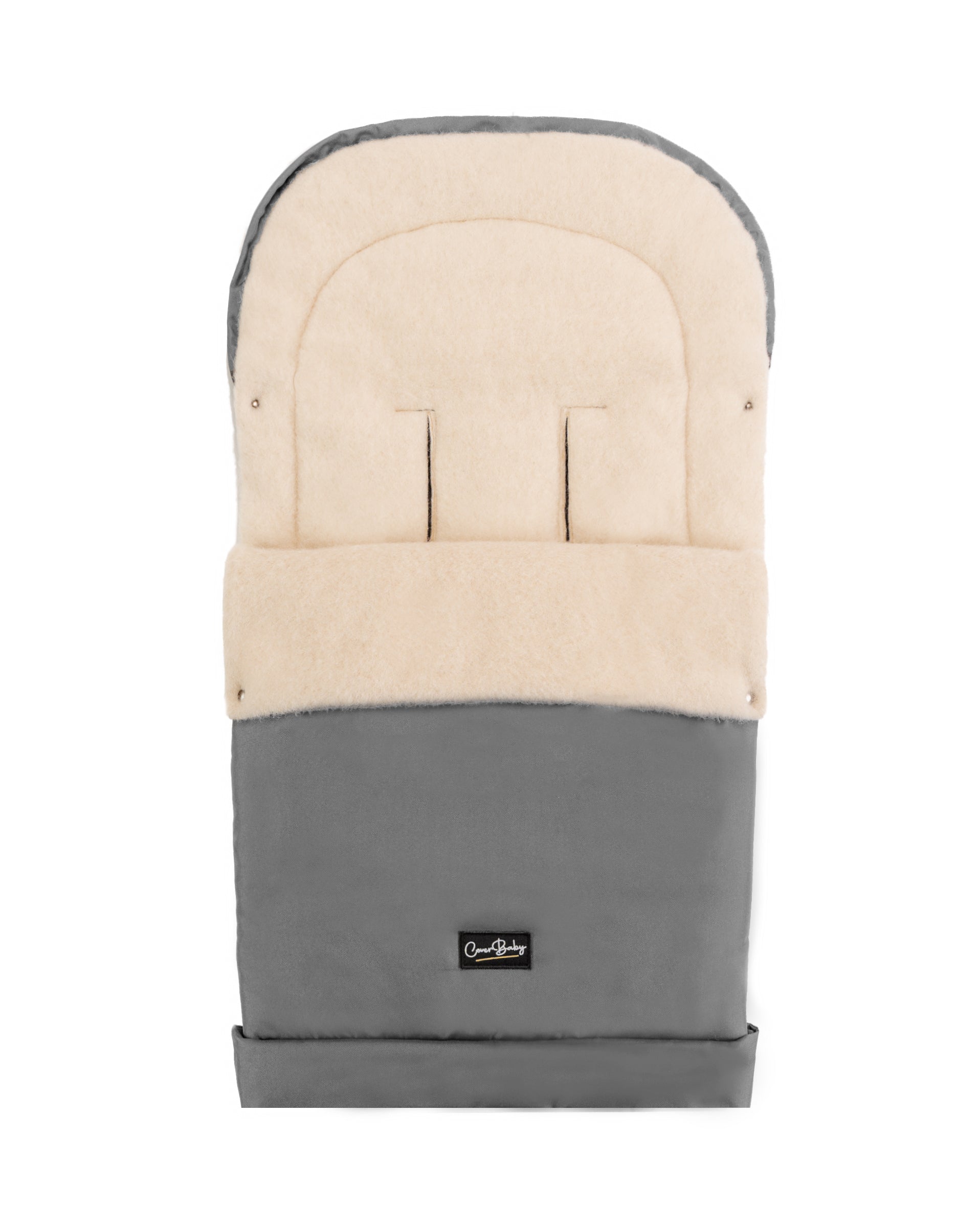 Gray Organic Wool Adjustable Footmuff