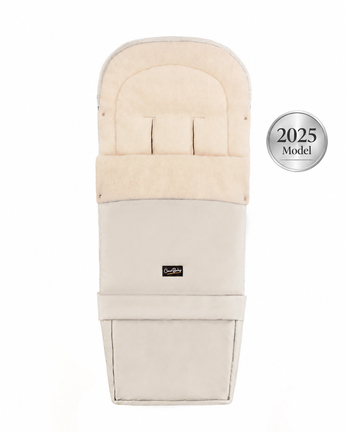 Light Beige Organic Wool Adjustable Footmuff