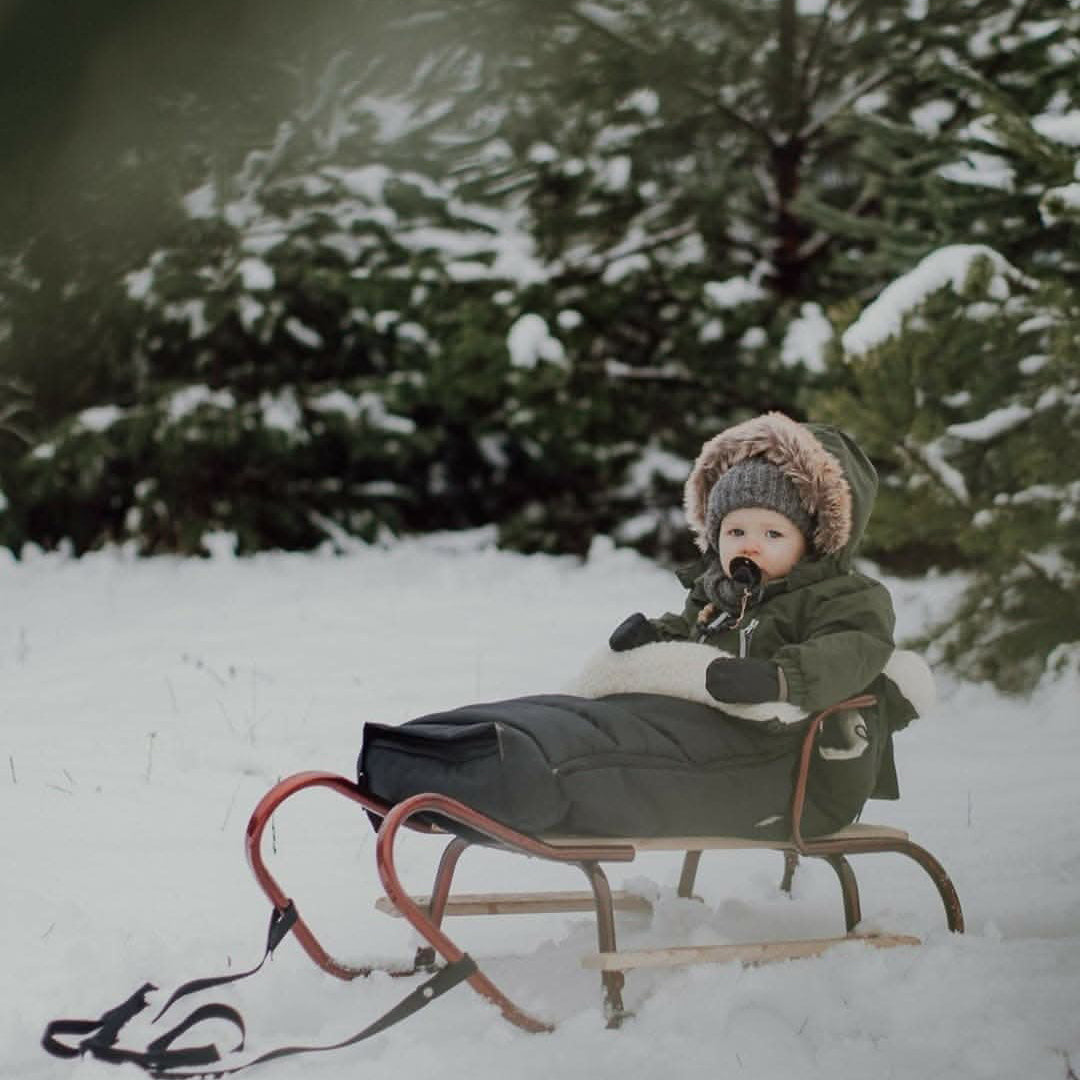 Navy Organic Wool Adjustable Footmuff