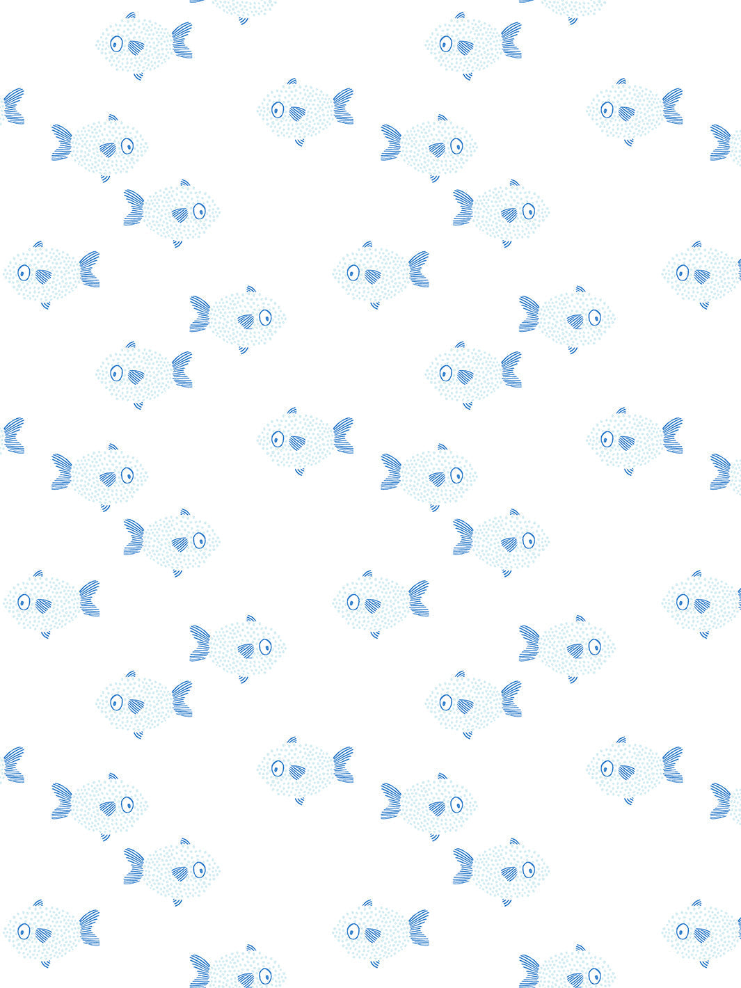 'school Of Fish' Wallpaper By Tea Collection - Pale Blue