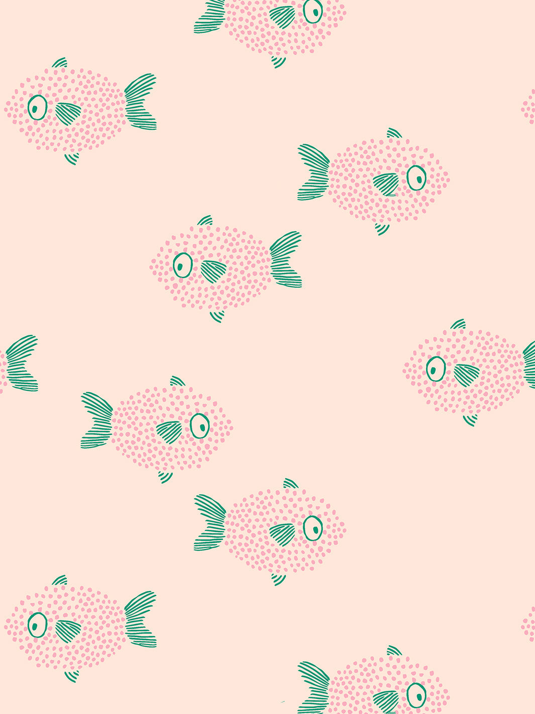 'school Of Fish' Wallpaper By Tea Collection - Peach